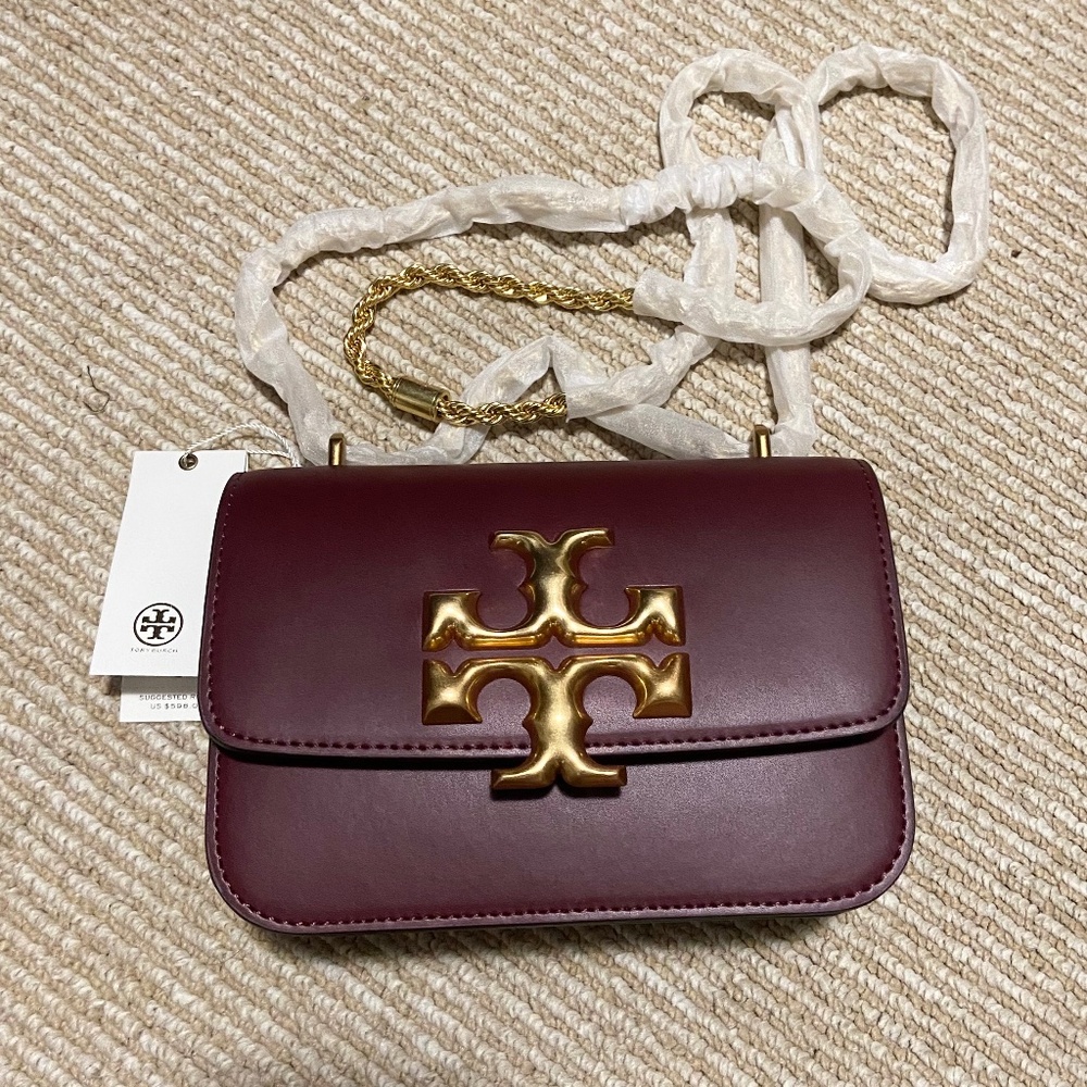 Tory Burch Eleanor Small Shoulder Bag Claret Golden Chain
